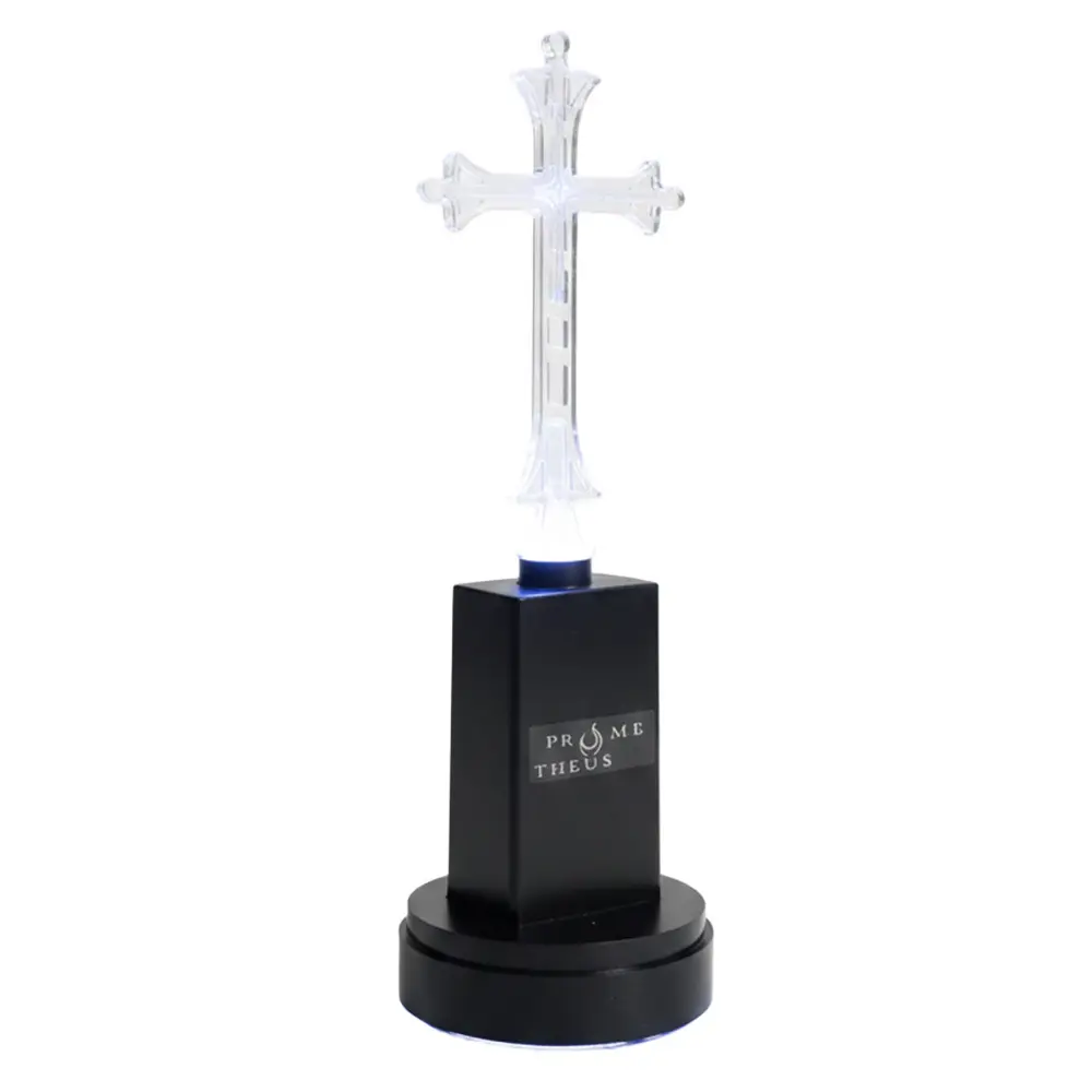 Zdjęcie produktu Znicz wkład led krzyż czarny świeca na baterie zestaw 17,5 cm