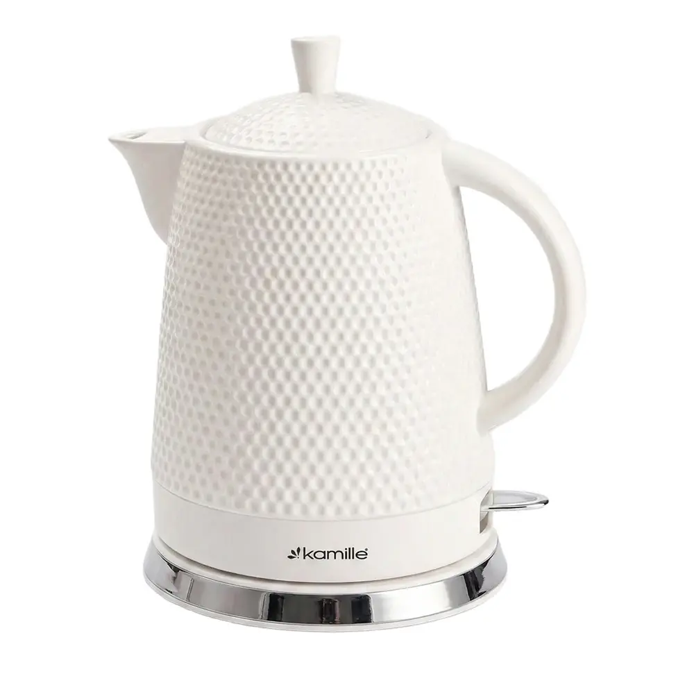 Zdjęcie produktu Czajnik elektryczny ceramiczny bezprzewodowy elegancki 1.5l 1200w 25.5 cm