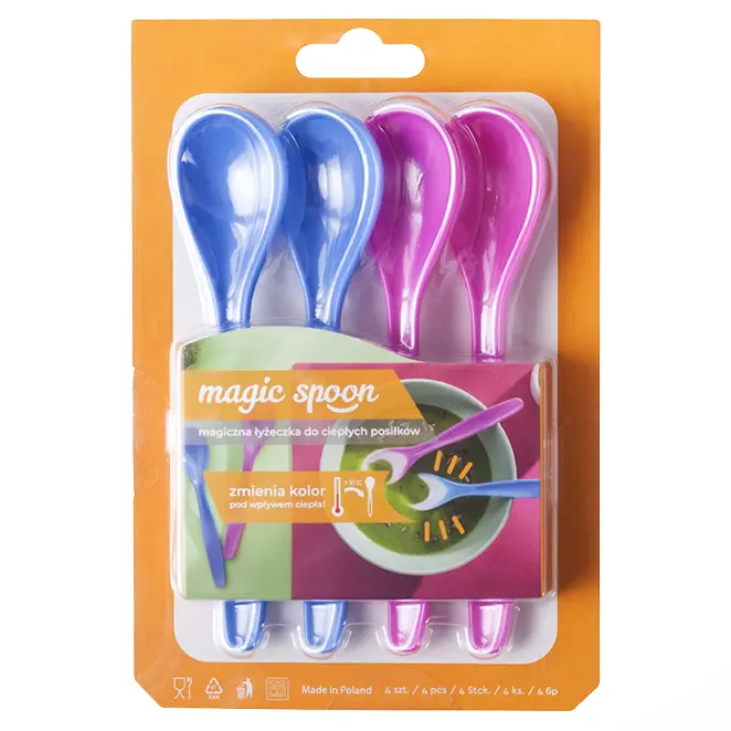 Zdjęcie produktu Łyżeczki zmieniające kolor Magic Spoon Hot do karmienia dzieci 15cm 4szt.