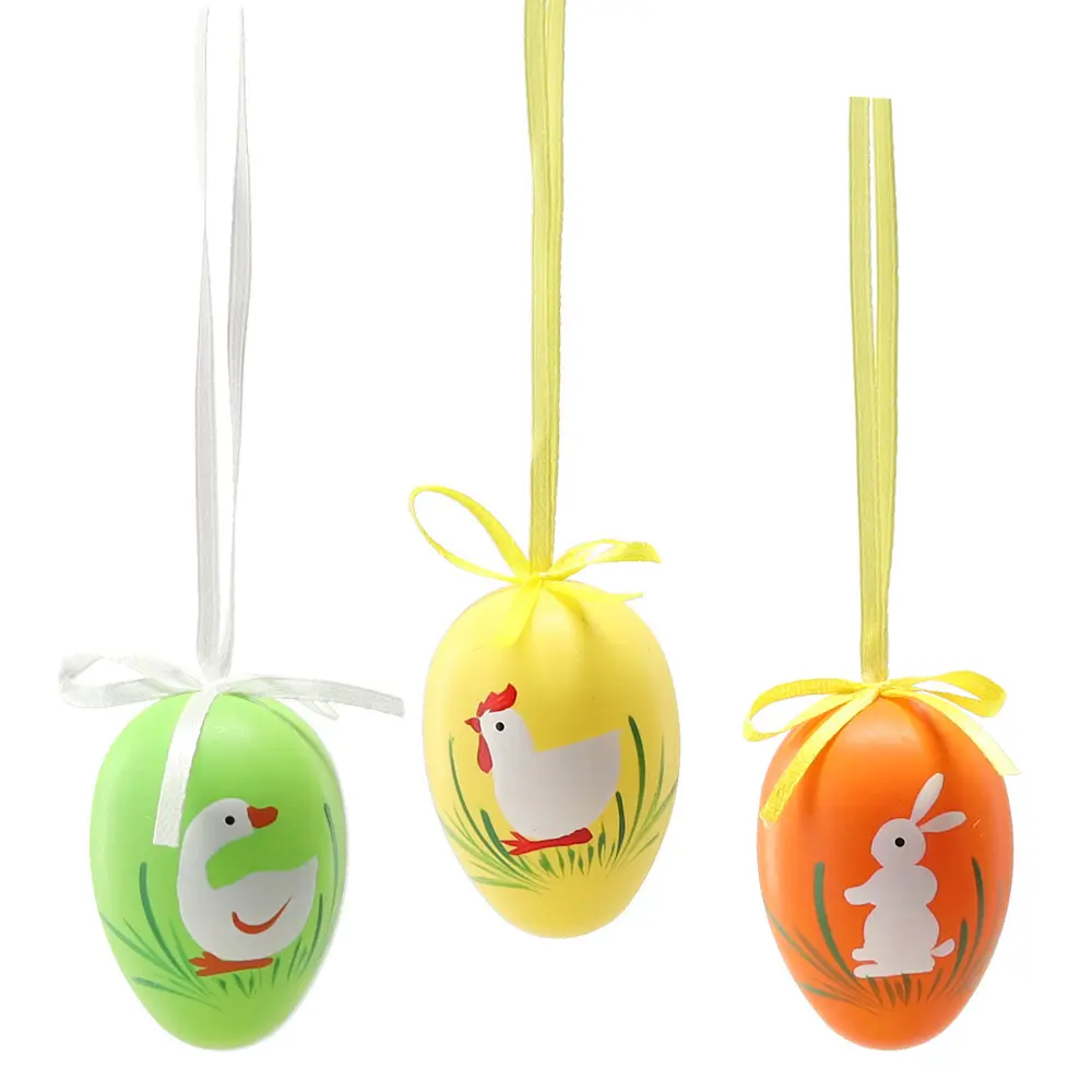 Zdjęcie produktu Zestaw 6 jajek Wielkanoc z motywem zwierzątek mix wzorów w tubie 6 cm