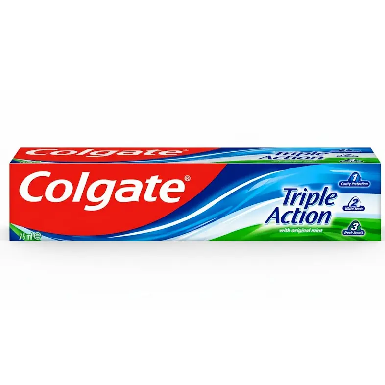 Zdjęcie produktu Pasta do zębów Colgate Triple Action Prawdziwa Mięta ochrona próchnica 75ml