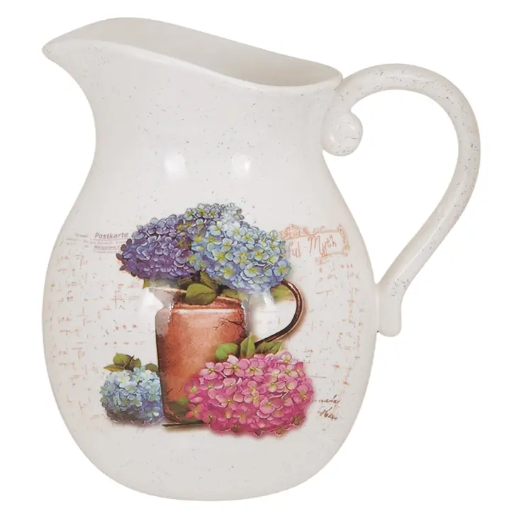 Zdjęcie produktu Osłonka ceramiczna na doniczkę dzbanek na kwiaty ozdobna 22x16x23 cm biała mix wzór 1 szt.