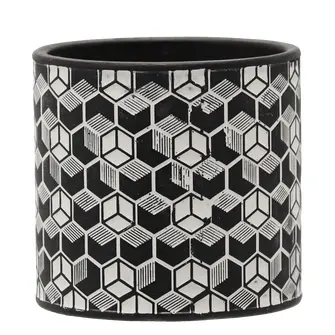 Zdjęcie produktu Osłonka ceramiczna na doniczkę na kwiaty geometryczna dekoracyjna 11x11x10 cm mix kolor 1 szt.