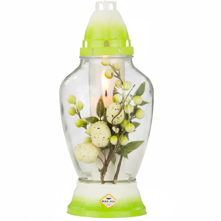 Zdjęcie produktu Znicz wielkanocny dekoracyjny z wkładem gałązka jajka 30cm MAX 1113 GAL 1 szt.