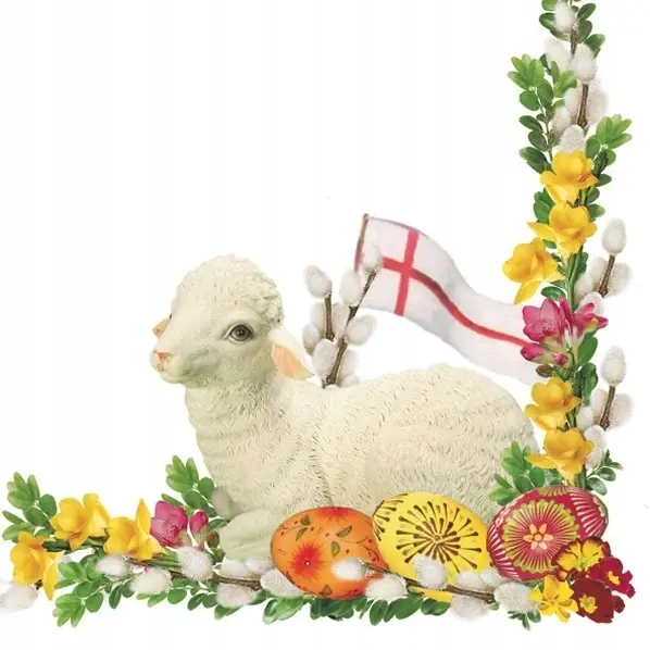 Zdjęcie produktu Serwetki Papierowe Wielkanocne Daisy baranek palma 33x33 cm 20 sztuk