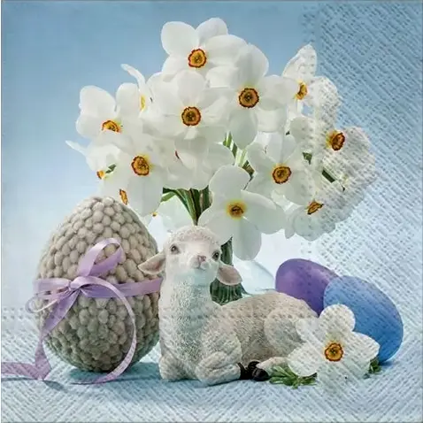 Zdjęcie produktu Serwetki Papierowe Wielkanocne Daisy lamb narcissus 33x33 cm 20 szt.