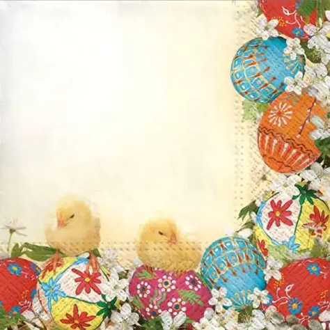 Zdjęcie produktu Serwetki papierowe Wielkanocne Daisy kurczaczki jajka 33x33 cm 20 szt.