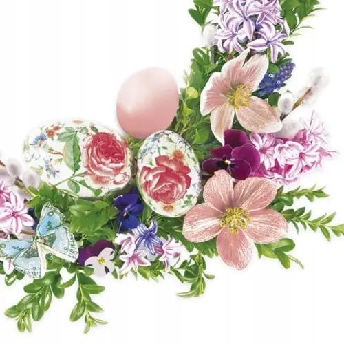 Zdjęcie produktu Serwetki papierowe Wielkanocne Daisy photo wreath with eggs 33x33 cm 20 szt.