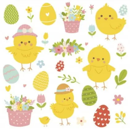 Zdjęcie produktu Serwetki papierowe wielkanocne kurczaczki daisy cheerful chicks 20 sztuk