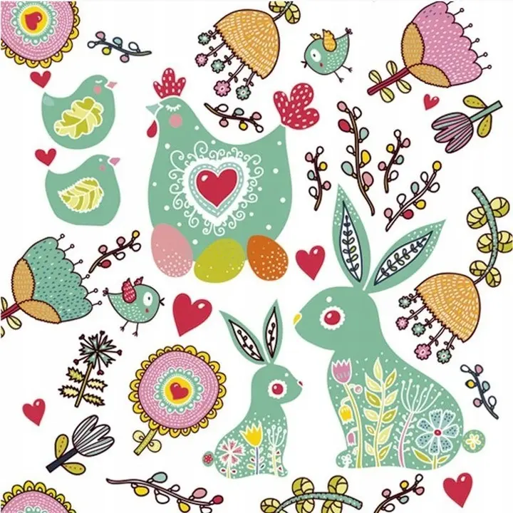 Zdjęcie produktu Serwetki papierowe Wielkanocne Daisy drawn easter motifs 33x33 cm 20szt.