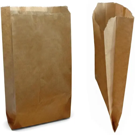 Zdjęcie produktu Torebki papierowe Fałdowe Kraft Ekologiczne na gorące lub zimne wypieki pieczywo 18x6x35 cm 1000 sztuk