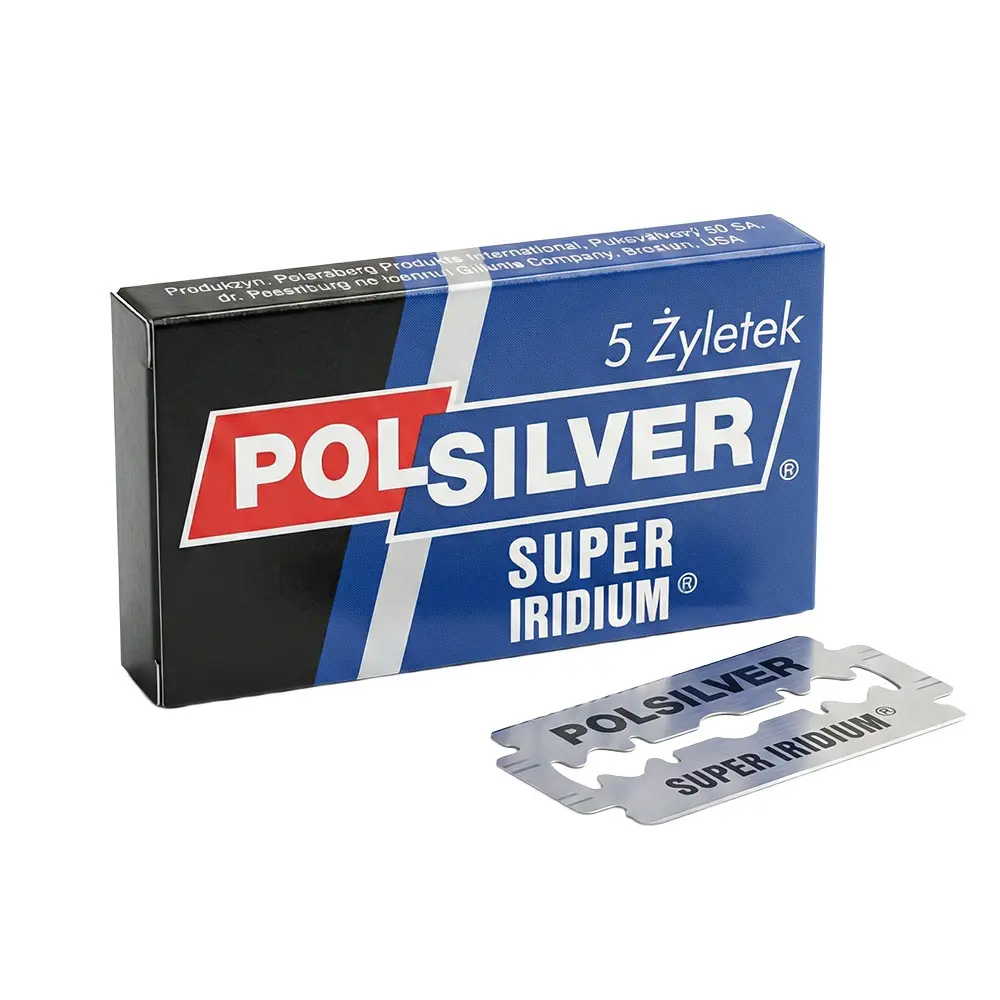 Zdjęcie produktu Żyletki Polsilver Super Iridium do golenia maszynka tradycyjna 5 sztuk
