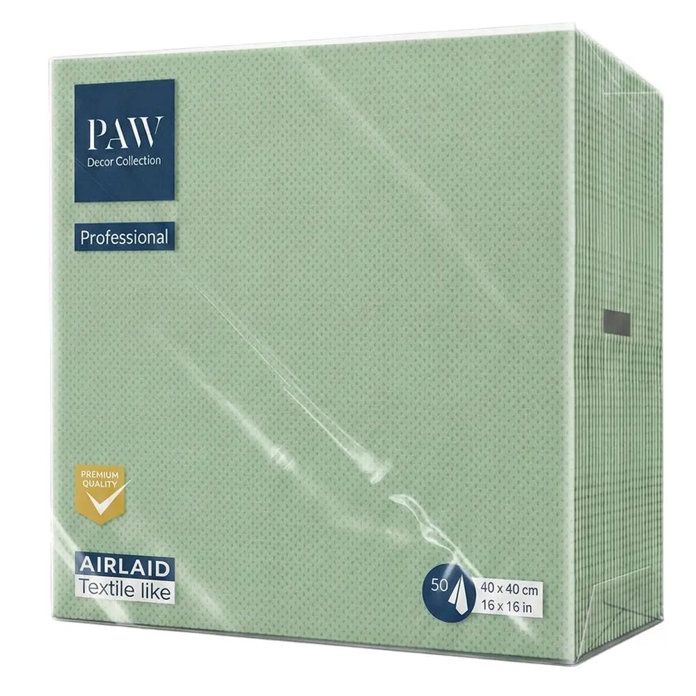 Zdjęcie produktu Serwetki materiałowe airlaid 40x40 zielone jak bawełna 50 sztuk 40x40 cm