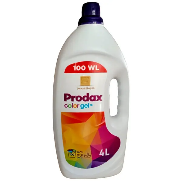 Zdjęcie produktu Żel do Prania Kolorów Prodax Płyn Do Kolorowych Ubrań 100 prań 4L