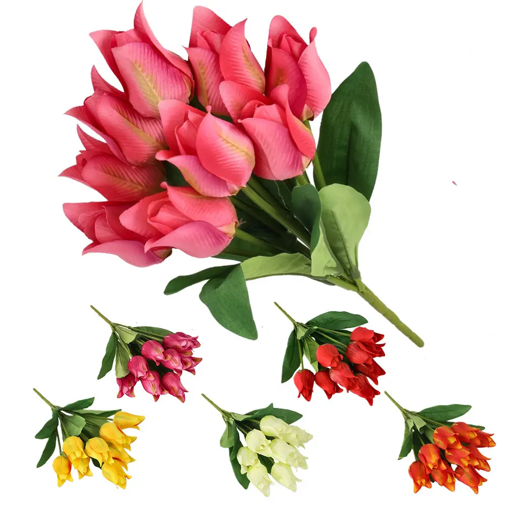 Zdjęcie produktu Tulipan bukiet sztuczne kwiaty jak żywe dekoracja bukiet 44 cm