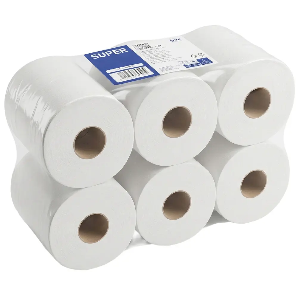 Zdjęcie produktu Papier toaletowy Grite celuloza 3 warstwy miękki biały rolka 150 listków 18 m