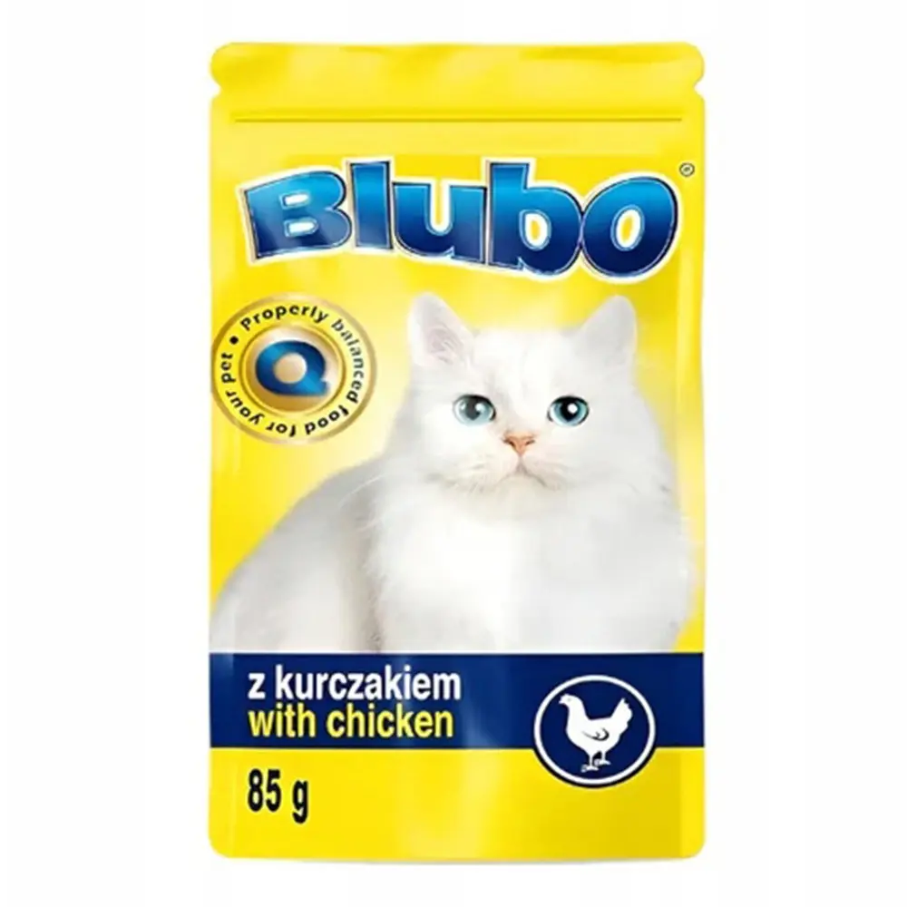 Zdjęcie produktu Karma dla kota mokra Blubo kawałki w galaretce drób saszetka 85 g