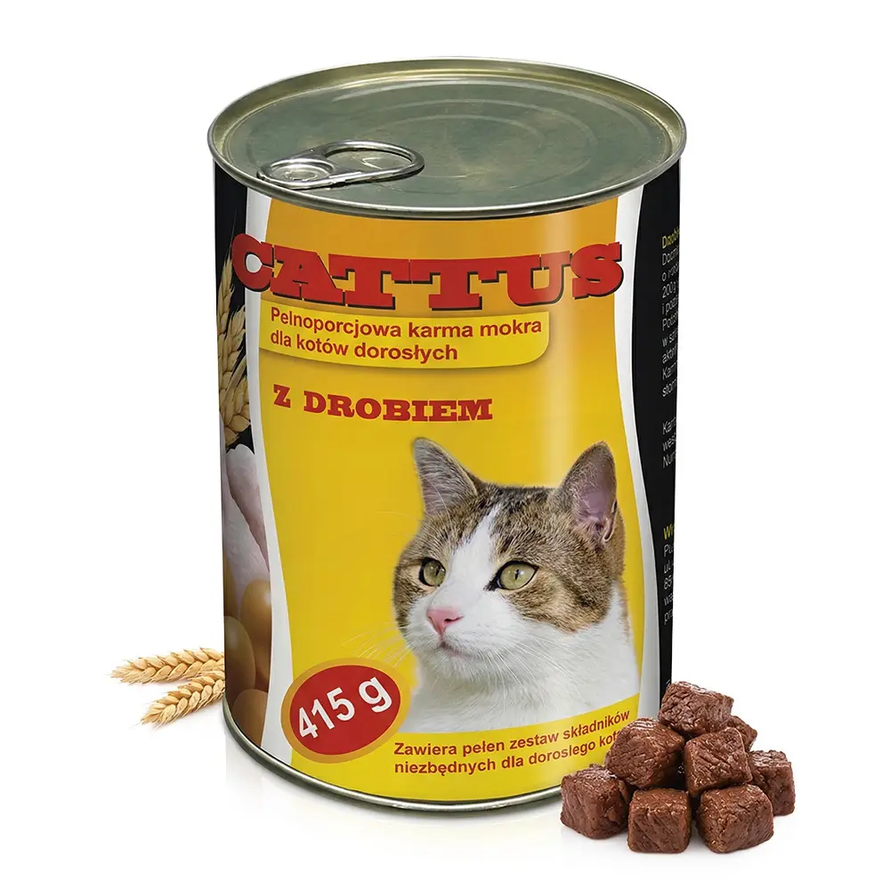 Zdjęcie produktu Karma mokra Cattus dla kota z drobiem puszka 415g