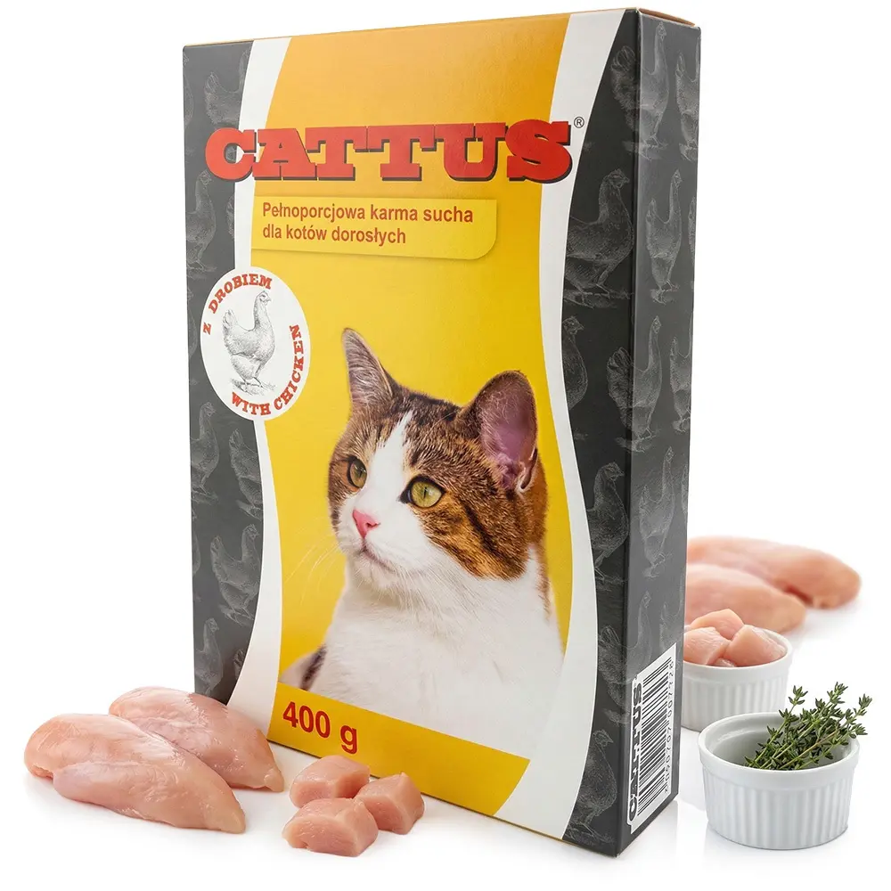 Zdjęcie produktu Karma sucha dla kota Cattus z drobiem dla dorosłych kotów 400 g