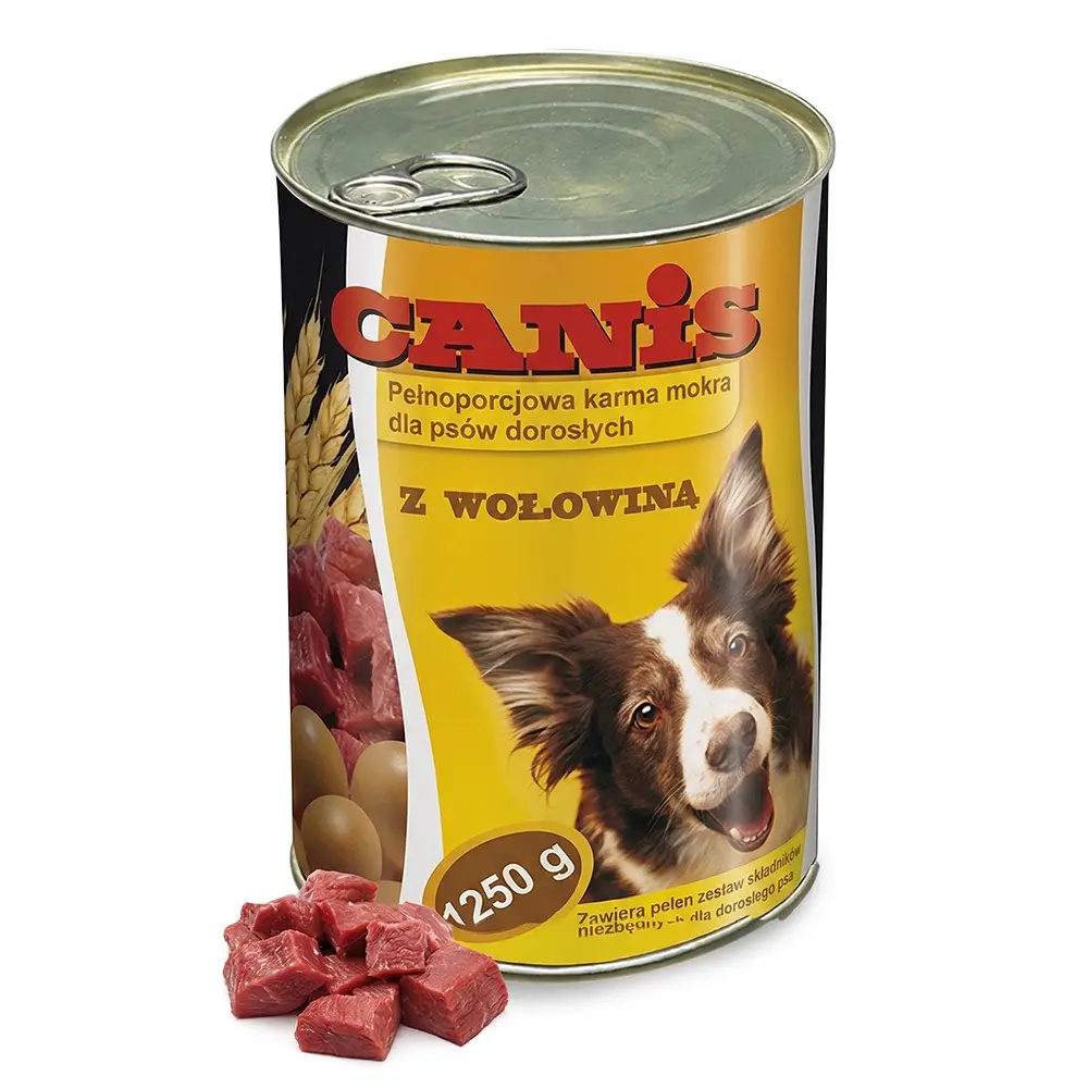 Zdjęcie produktu Karma mokra dla psa wołowina kawałki w sosie puszka 1250g