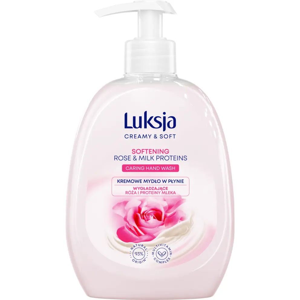 Zdjęcie produktu Mydło w płynie Luksja Wygładzające Róża i Proteiny Mleka 500ml
