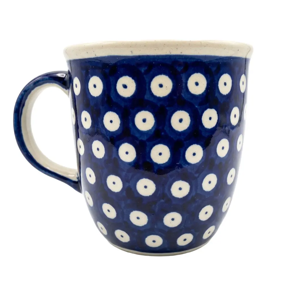 Zdjęcie produktu Kubek ceramiczny kwiat lotosu gu-1105 bolesławiec 0,35l 9,7 cm