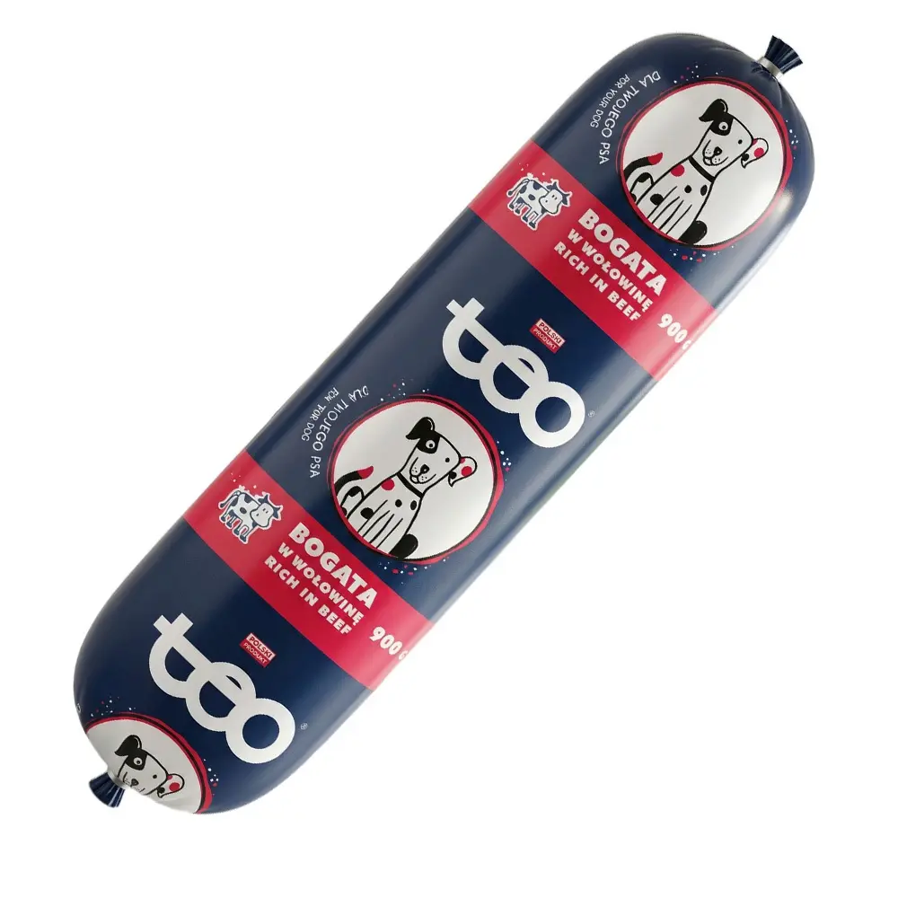 Zdjęcie produktu Karma mokra dla psa Teo baton bogaty w wołowinę mięsna rolka 900 g