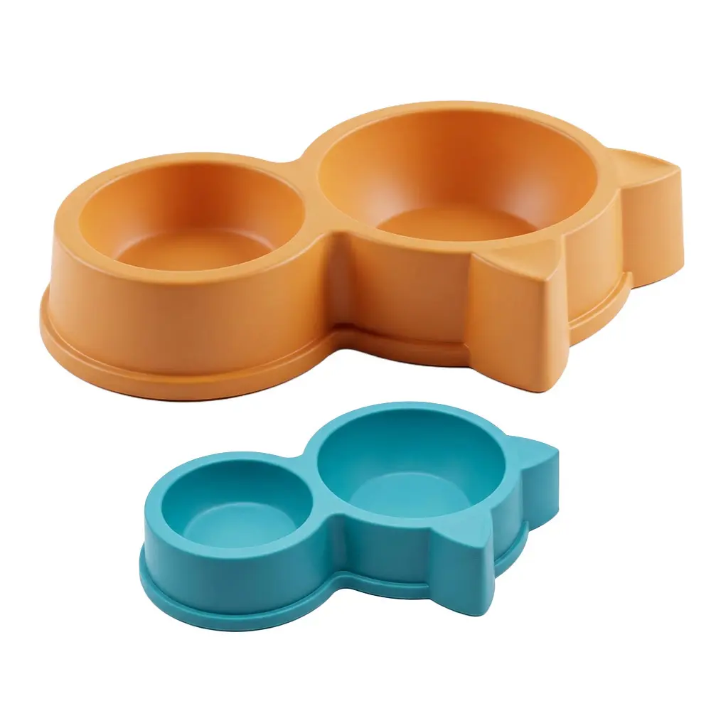 Zdjęcie produktu Podwójna miska dla psa i kota ceramiczna silikonowa 30x19x5 cm