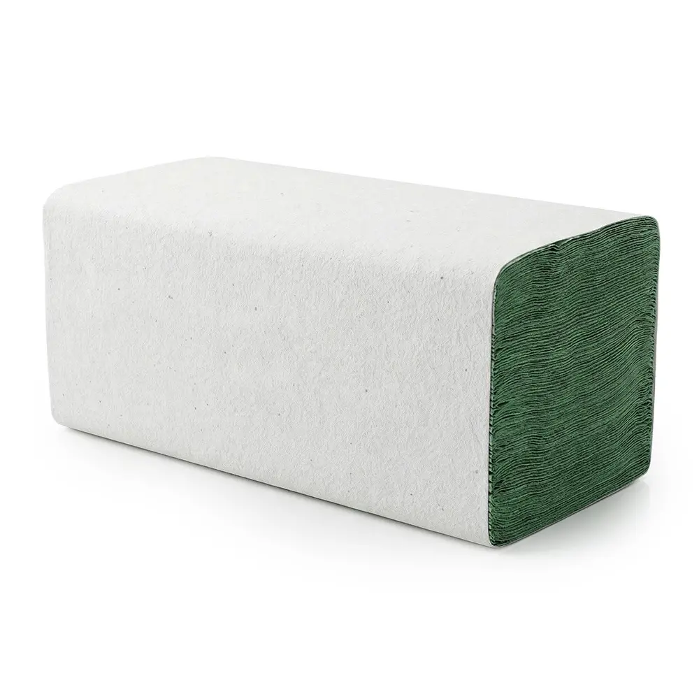 Zdjęcie produktu Ręcznik papierowy zz zielony składany makulaturowy 200 listków 25x23 cm