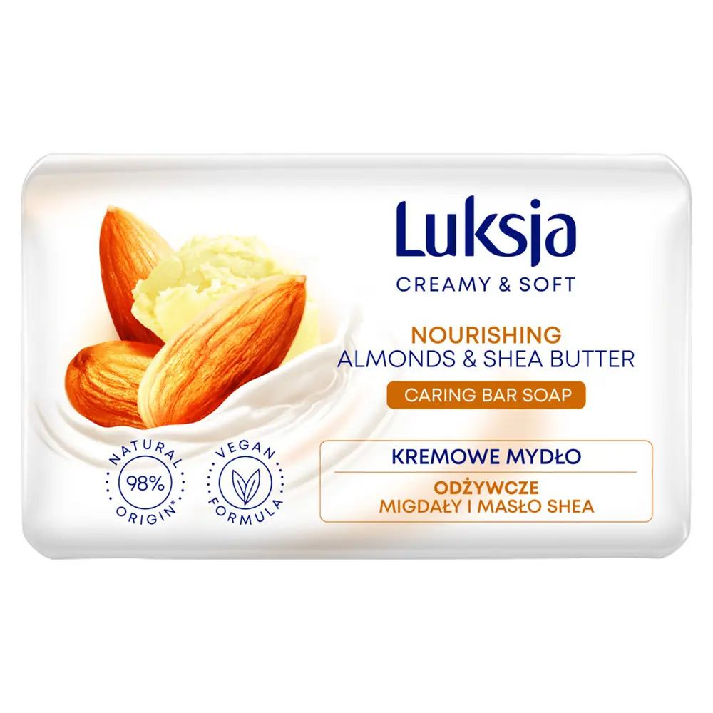 Zdjęcie produktu Kremowe mydło w kostce Luksja migdały i masło shea 90g