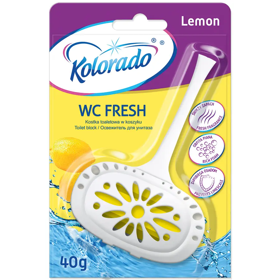 Zdjęcie produktu Zawieszka do toalety wc Kolorado Zapach Lemon Cytrynowy świeżość i czystość 1 szt.