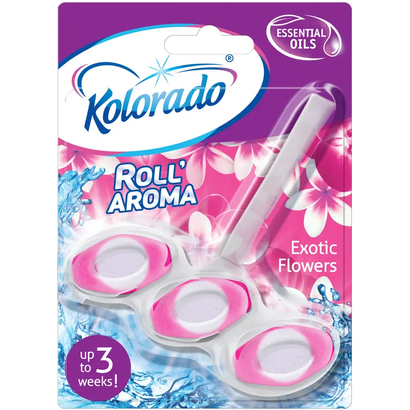 Zdjęcie produktu Zawieszka do toalety wc Kolorado Roll Aroma Zapach Egzotycznych Kwiatów świeżość i czystość 1 szt.