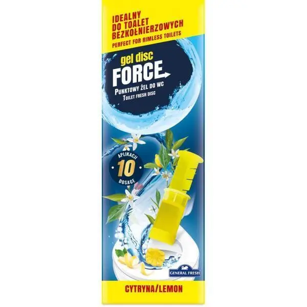 Zdjęcie produktu Punktowy żel do toalet Force 60ml cytrynowy aplikator 10 dawek