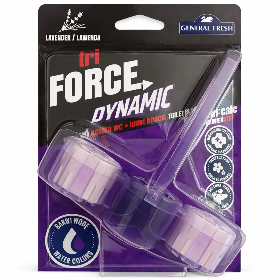 Zdjęcie produktu Kostka toaletowa zawieszka WC Tri Force Dynamic Zapach Lawendy 1szt.