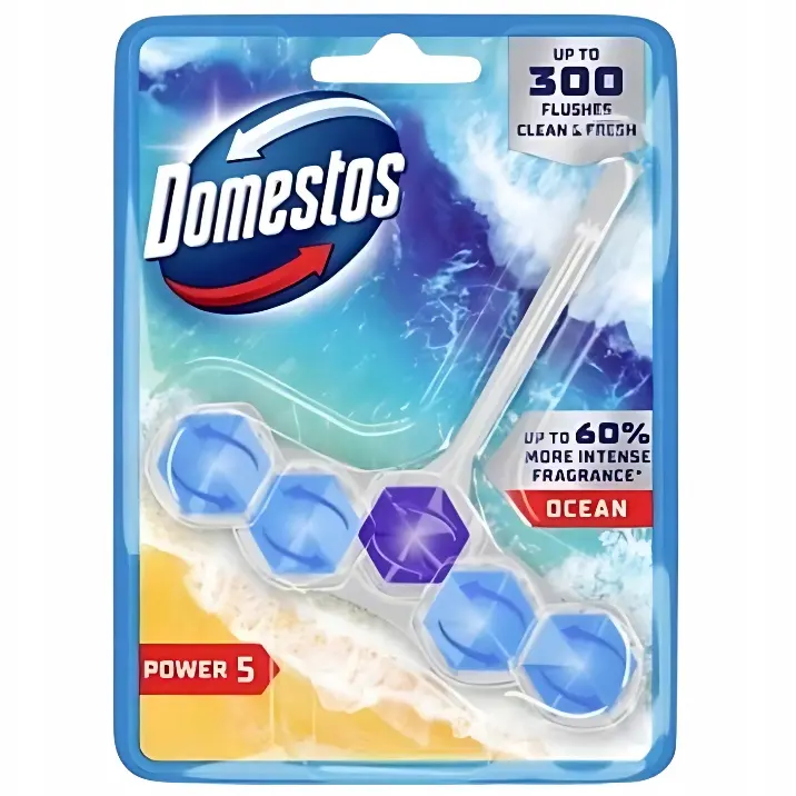 Zdjęcie produktu Kostka toaletowa zawieszka WC Domestos koszyk Zapach Ocean morski 5w1 1szt.