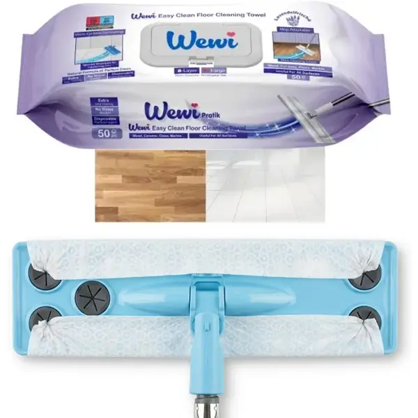 Zdjęcie produktu Wkłady Do Mycia Podłóg Mopem Mokre Wewi Pratik 4XL z zapach Lawendy 50 szt.