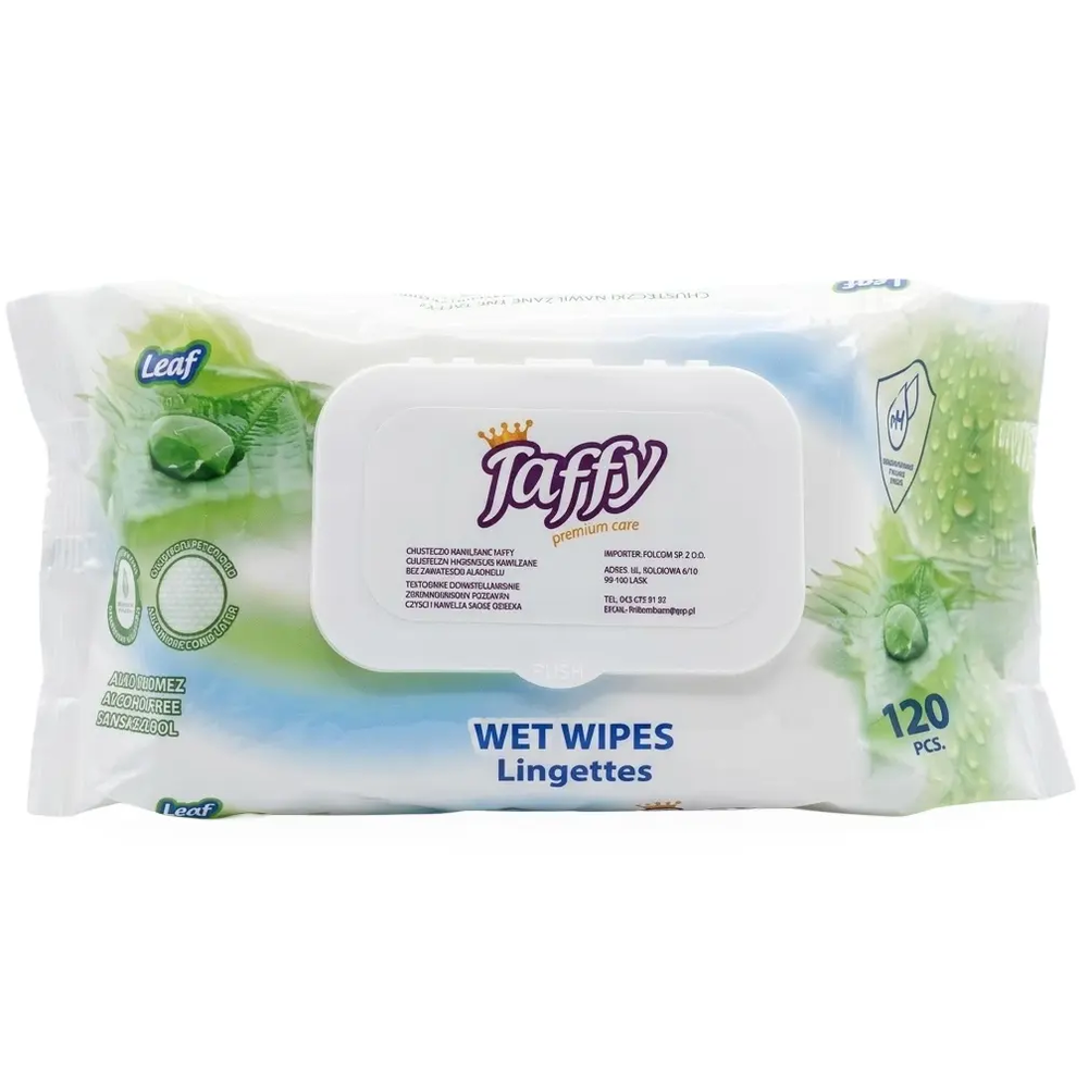 Zdjęcie produktu Chusteczki nawilżane Taffy Premium Care delikatne dla dzieci i niemowląt od 1 dnia życia 120szt.