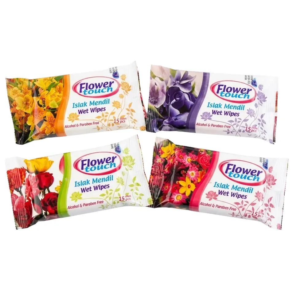 Zdjęcie produktu Chusteczki Nawilżane Flower Touch mix zapachów odświeżające delikatne dla skóry 1 opak.