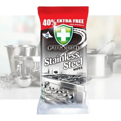 Zdjęcie produktu Chusteczki do czyszczenia stali szlachetnej Green Shield Stainless Stell 70 szt.