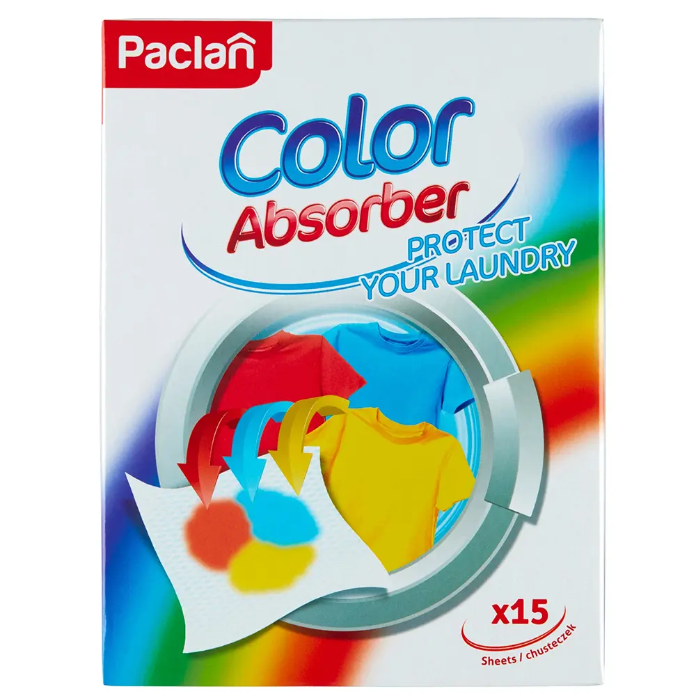 Zdjęcie produktu Chusteczki absorbujące kolor do kolorowych tkanin Paclan Color Absorber 15 szt.