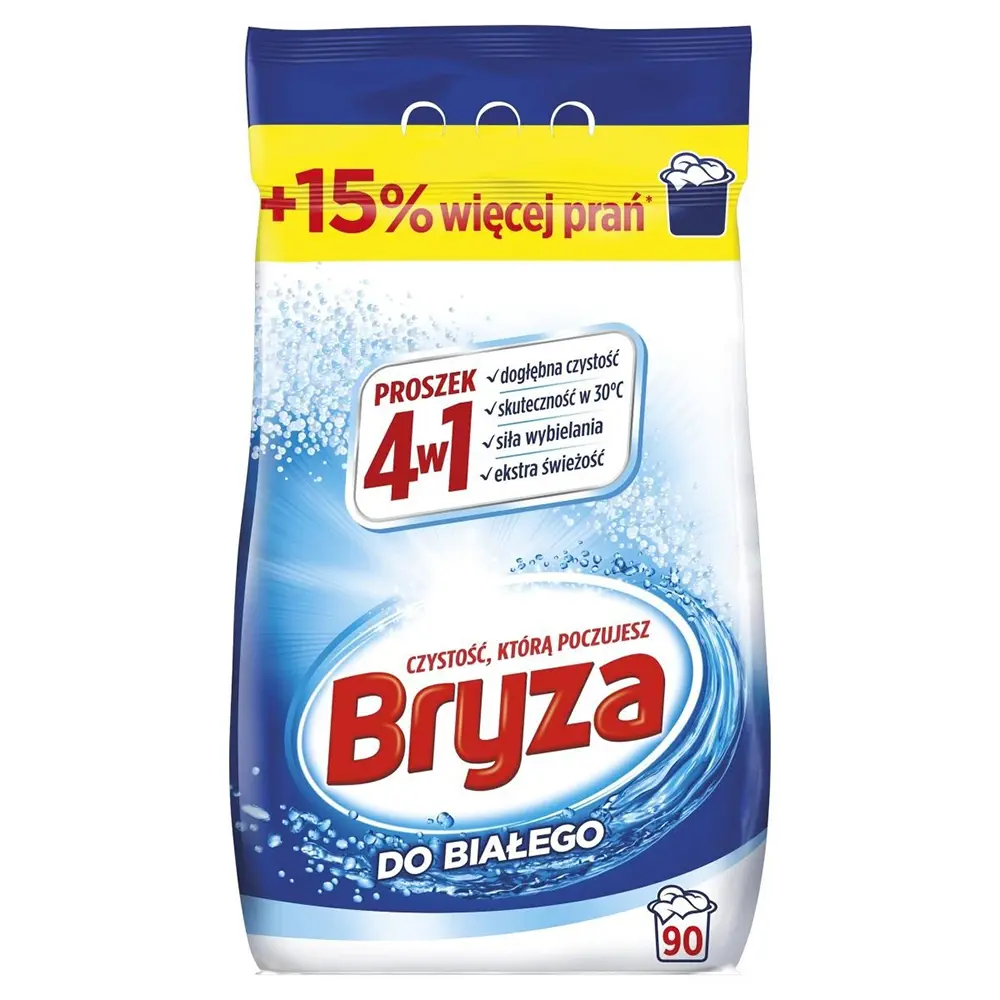 Zdjęcie produktu Proszek do Prania Białych Tkanin Bryza Active Force 4w1 czystość i świeżość 5,85 kg 90 prań