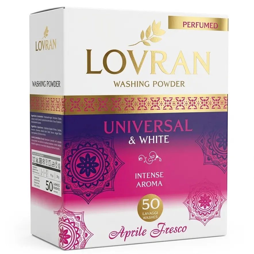 Zdjęcie produktu Proszek do prania Lovran Uniwersal & White Aprile Fresco perfumowany 50 prań 2,5kg