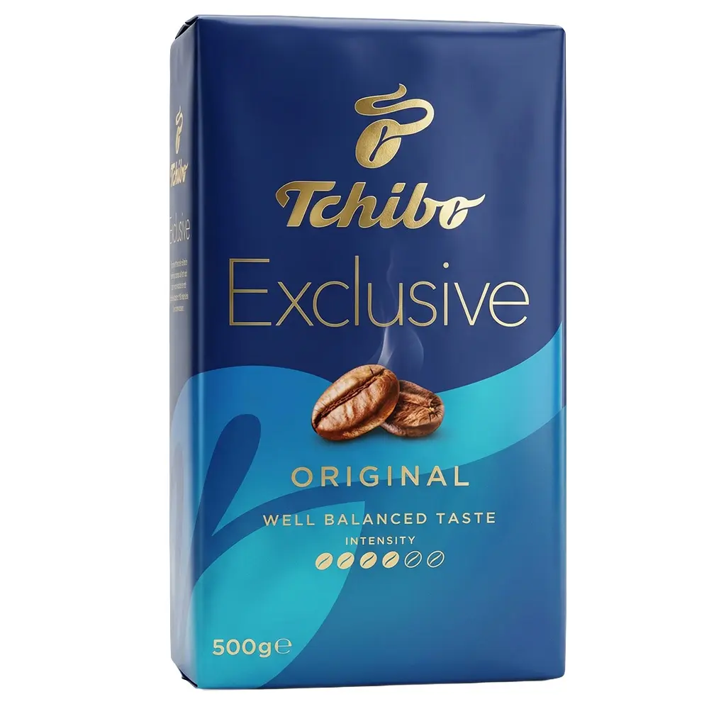 Zdjęcie produktu Tchibo exclusive kawa mielona arabica robusta aromat orzechów laskowych 500g
