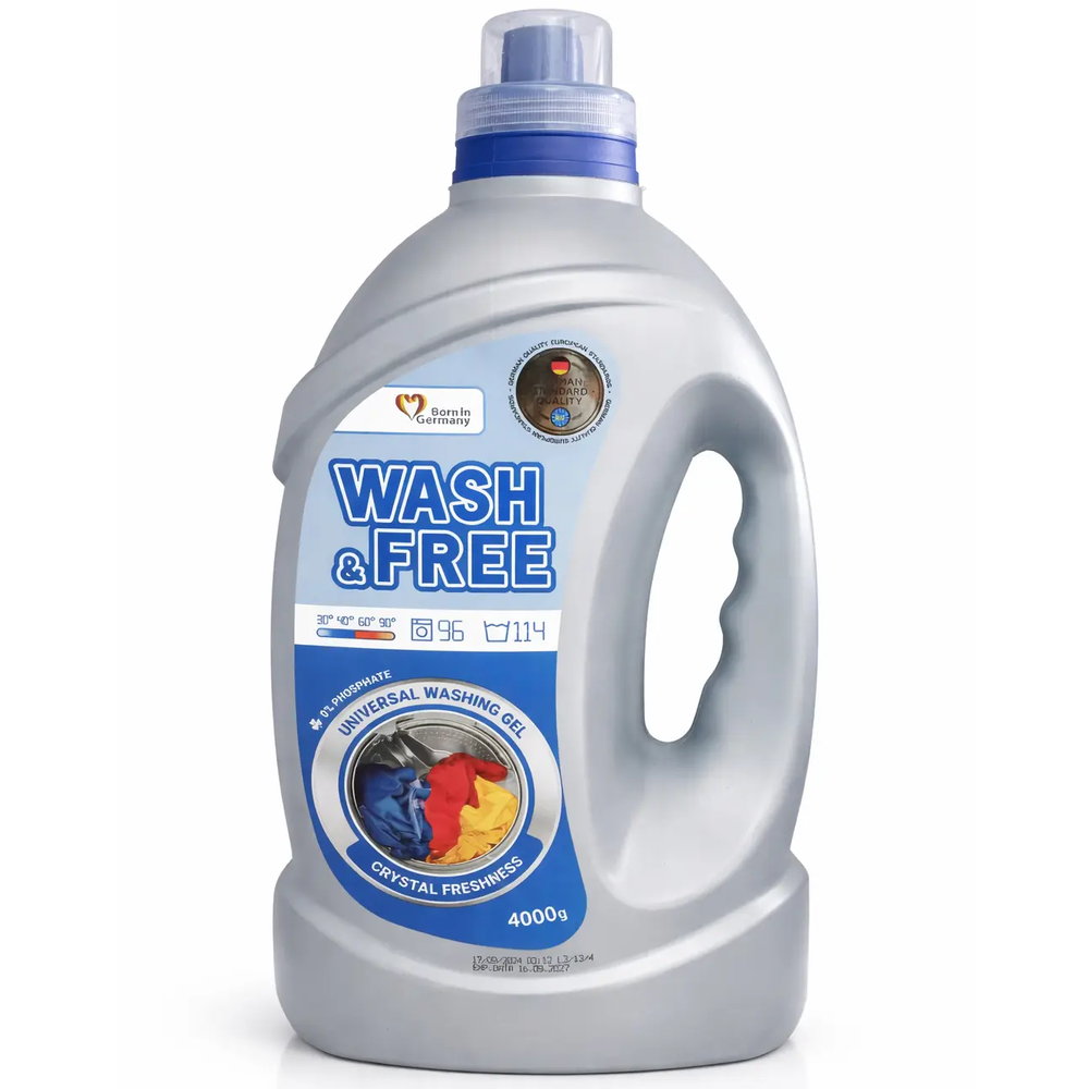 Zdjęcie produktu Uniwersalny Żel do Prania Wash and Free Crystal Freshness skuteczne pranie już od 30stC 4kg 