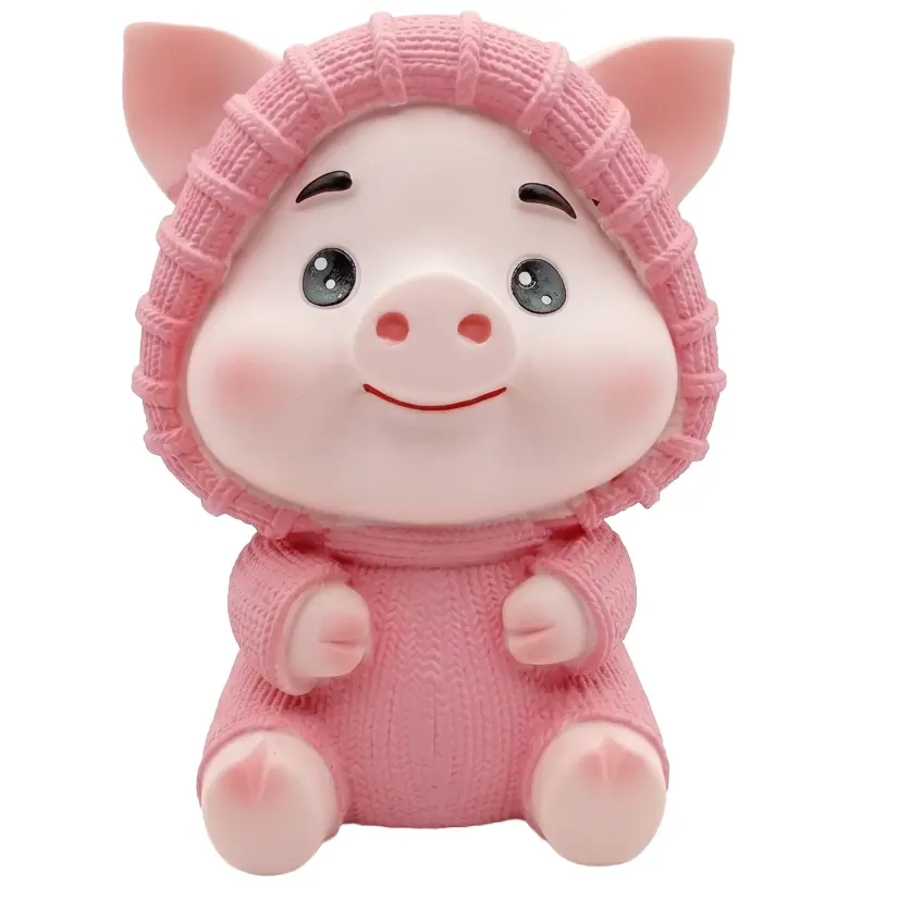 Zdjęcie produktu Skarbonka dla dzieci Świnka do zbierania pieniędzy gumowa nietłukaca różowa 18 cm 