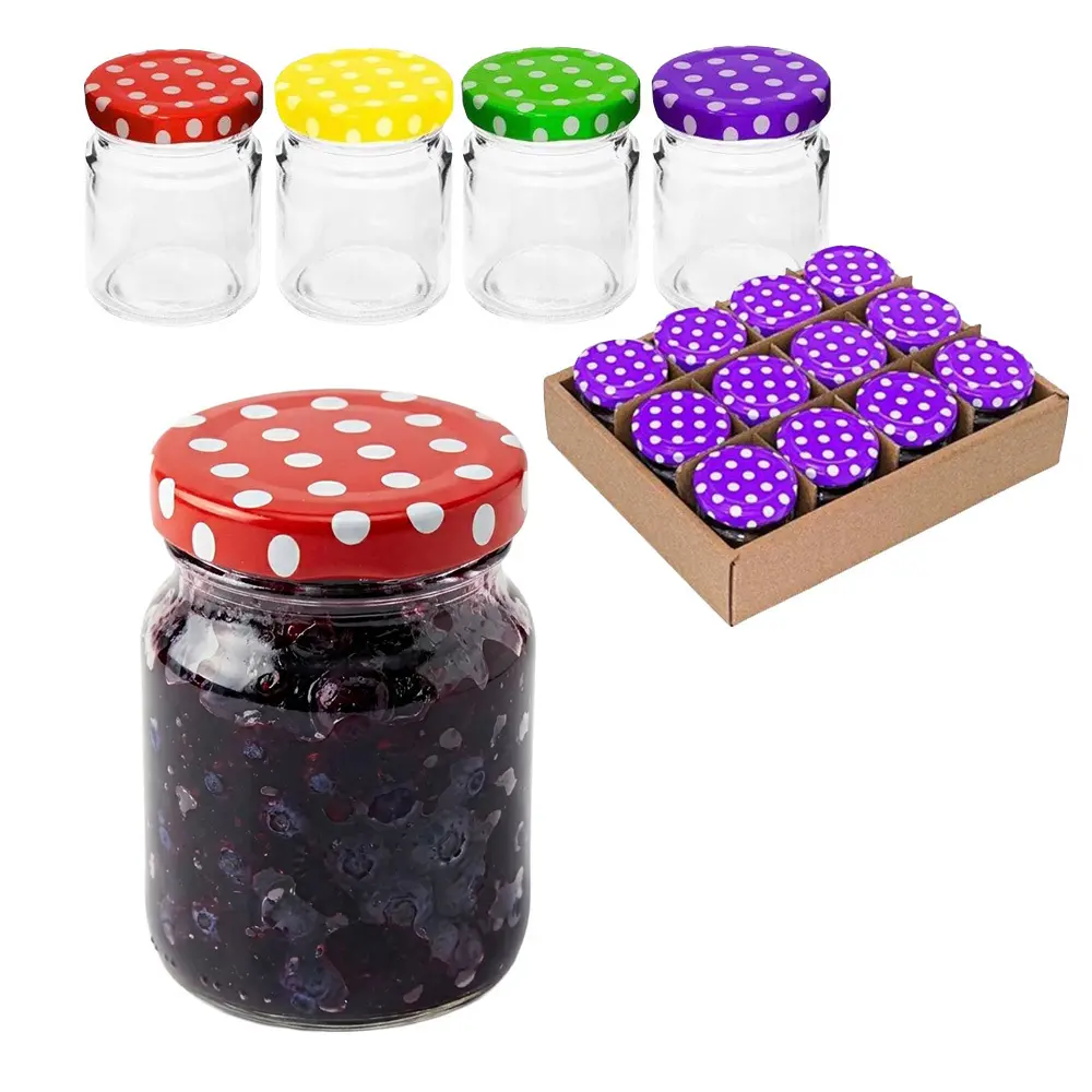 Zdjęcie produktu Słoiczek 90ml słoik szklany na dżem przetwory domowe z zakrętką 7,2 cm