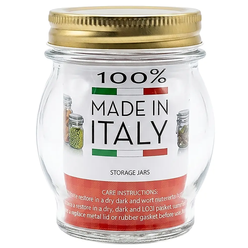 Zdjęcie produktu Słoik szklany na przetwory słoik z złotą zakrętką L'ORTOLANO Made in Italy 212ml 