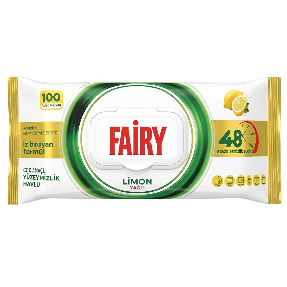 Zdjęcie produktu Fairy chusteczki czyszczące nawilżane uniwersalne cytryna 100 sztuk