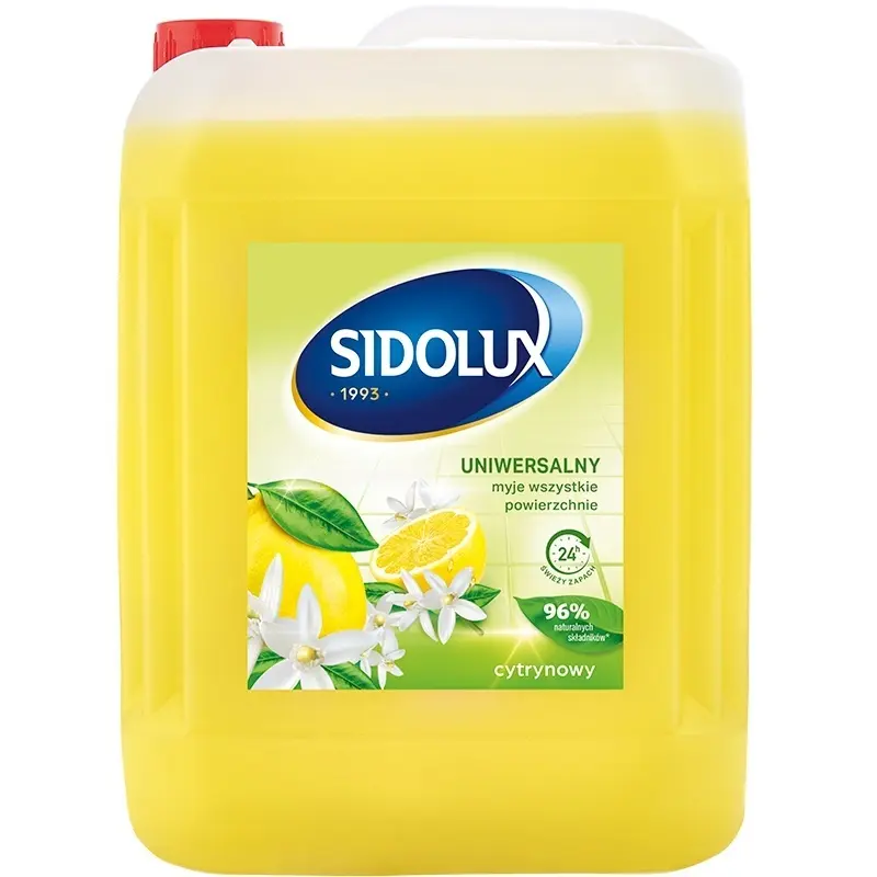 Zdjęcie produktu Płyn uniwersalny Sidolux Cytrynowy do wszystkich powierzchni podłóg glazury kamienia paneli 5 L