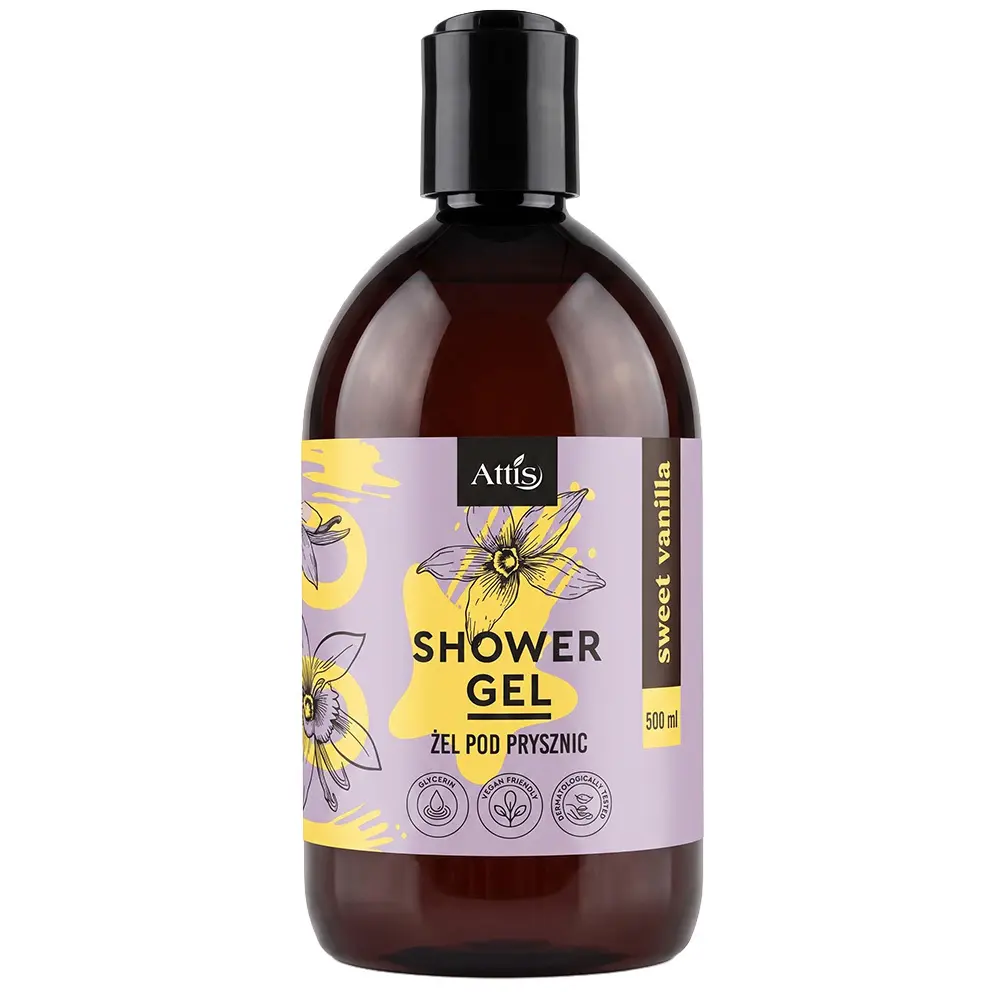 Zdjęcie produktu Attis Żel pod prysznic słodka wanilia kremowy nawilżający 500ml